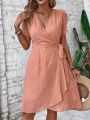 Ladies' Wrap Neck Irregular Hemline Dress