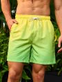 Men's Gradient Drawstring Waist Beach Shorts