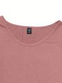 Plus Size Women'S Round Neck Double Pocket T-Shirt