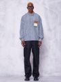 SUMWON Oversized Pinstripe Shirt With Badge Pocket