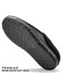 Mens Leather Slippers Comfy Handmade Stitch Slip-on House Shoes Warm Fur Lined Rubber Sole Indoor Outdoor