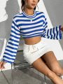 SHEIN Coolane Cropped Striped Sweater