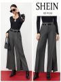 SHEIN BIZwear High Waist Slit Hem Suit Pants