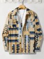 Manfinity Homme Men's Geometric Printed Stand Collar Jacket