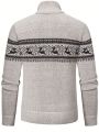 Manfinity Homme Men Christmas Pattern Quarter Zip Sweater