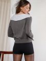 Luxe Womens Romantic Collared Cardigan