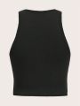 SHEIN EZwear Heart & Slogan Graphic Tank Top