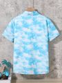 SHEIN Kids SUNSHNE Boys' Tie-Dye Short Sleeve Shirt