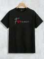 Manfinity Men's Flower & Letter Printed T-Shirt