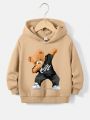 SHEIN Young Boy's Casual Cartoon Print Sweatshirt For Fall And Winter