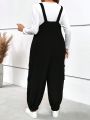 SHEIN LUNE Plus Flap Pocket Side Overall Jumpsuit Without Tee