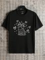 Men'S Cartoon Heart Printed T-Shirt