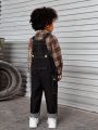 Toddler Boys Flap Pocket Denim Overalls