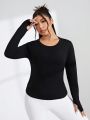 Yoga Basic Plus Size Slim Fit Sports T-shirt