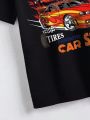 Big Girls Car And Letter Print T-shirt