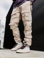 Men Flap Pocket Side Cargo Pants