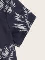 SHEIN Kids SUNSHNE Toddler Boys Tropical Print Button Front Shirt