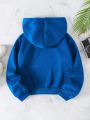 Letter Graphic Drawstring Thermal Lined Hoodie