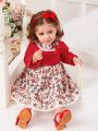 Fashionable Casual Princess Floral Elegant Printed Dress For Baby Girls