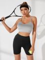 Yoga Trendy Mesh Insert Phone Pocket Sports Shorts