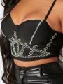 SHEIN SXY Women'S Cami Top With Rhinestone Decoration