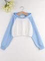 Girls Colorblock Raglan Sleeve Sweatshirt