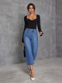 SHEIN Privé Straight High Waisted Jeans