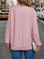 SHEIN LUNE Cowl Neck Drop Shoulder Sweatshirt