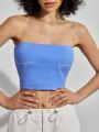 Forever 21 Contrast Stitching Strapless Top