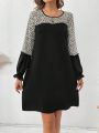 Women'S Floral Print Ruffled Sleeve Dress