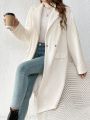 SHEIN Frenchy Women's Woolen Coat With Notched Collar