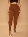 SHEIN SXY Solid High Waist Leggings