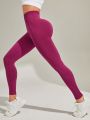 Yoga Basic Seamless High Stretch And Wide Waistband Sports Leggings