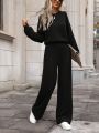 SHEIN LUNE Women's Long Sleeve Waist-Cinched Jumpsuit