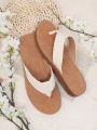 Women'S White Flat Sandals For Versatile Matching