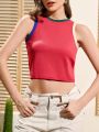 Contrast Binding Crop Tank Top