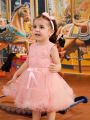 Baby Girl Three-Dimensional Rose Top And Oversized Puff Skirt Skirt Set Is Elegant And Cute