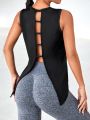 Yoga Sxy Ladder Cut Split Back Sports Tank Top