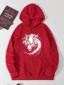 Men's Chinese Dragon Print Drawstring Hooded Sweatshirt