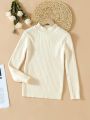 Tween Girl Solid Mock Neck Sweater