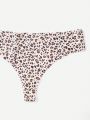 Plus 5pcs Leopard & Zebra Striped Print Panty