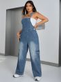 SHEIN ICON Plus Size Denim Jumpsuit