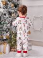 Baby Boy 2pcs Christmas Print Button Front Jumpsuit