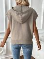 SHEIN Essnce Kangaroo Pocket Hooded Sweater Vest