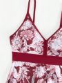 SHEIN Swim Classy Women'S Floral Printed Cami Tankini Set