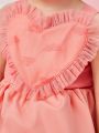 Heart Pleated Ruffle Mesh Baby Girl Dress