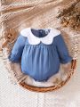 Baby Girl Contrast Collar Bodysuit