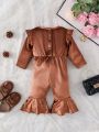 Baby Girl Ruffle Trim Flare Leg Jumpsuit