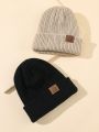 Dudeline 2pcs Outdoor Casual Labelless Knit Caps