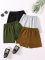 SHEIN Kids CHARMNG Girls (Small) Solid Color Elastic Waist Sports Shorts